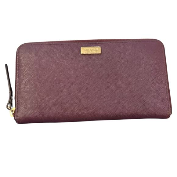 Kate Spade New York Maroon Red Zippy Wallet - Picture 1 of 9